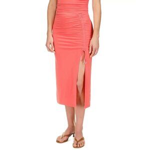 NEW NWT Michael Kors Women's Sangria Ruched Midi Skirt Size L MSRP $98